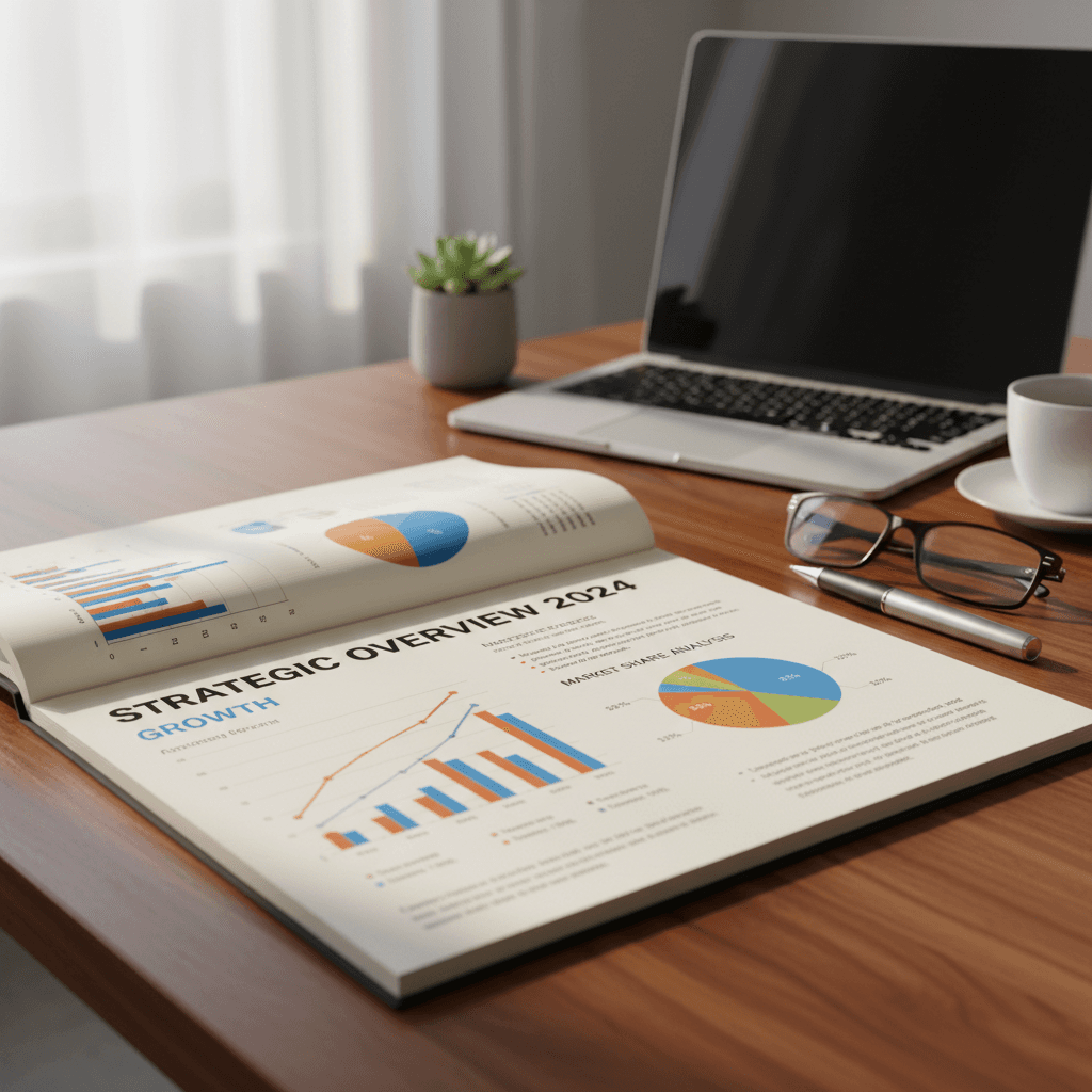 Marketing performance report with charts